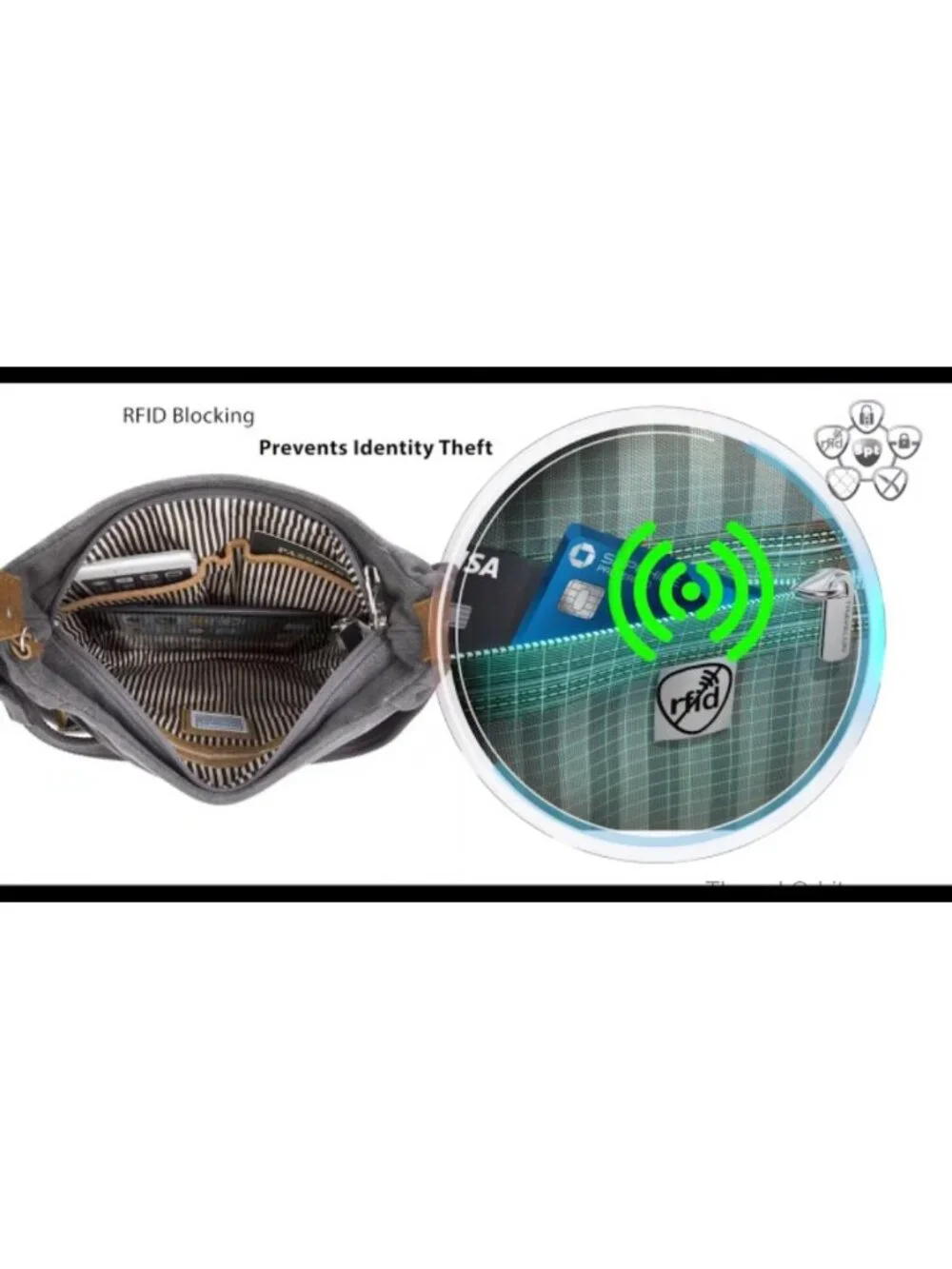 Anti-Theft Heritage Hobo Bag with RFID Protection and Locking Zippers